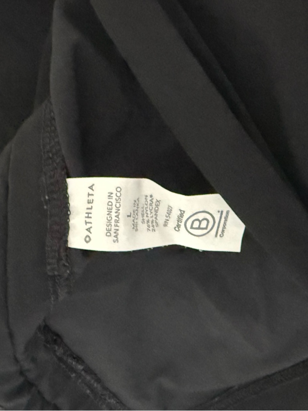 ATHLETA Women’s Black Short Sleeve Ruched Side Rashguard UV Protection Size L - Picture 6 of 6